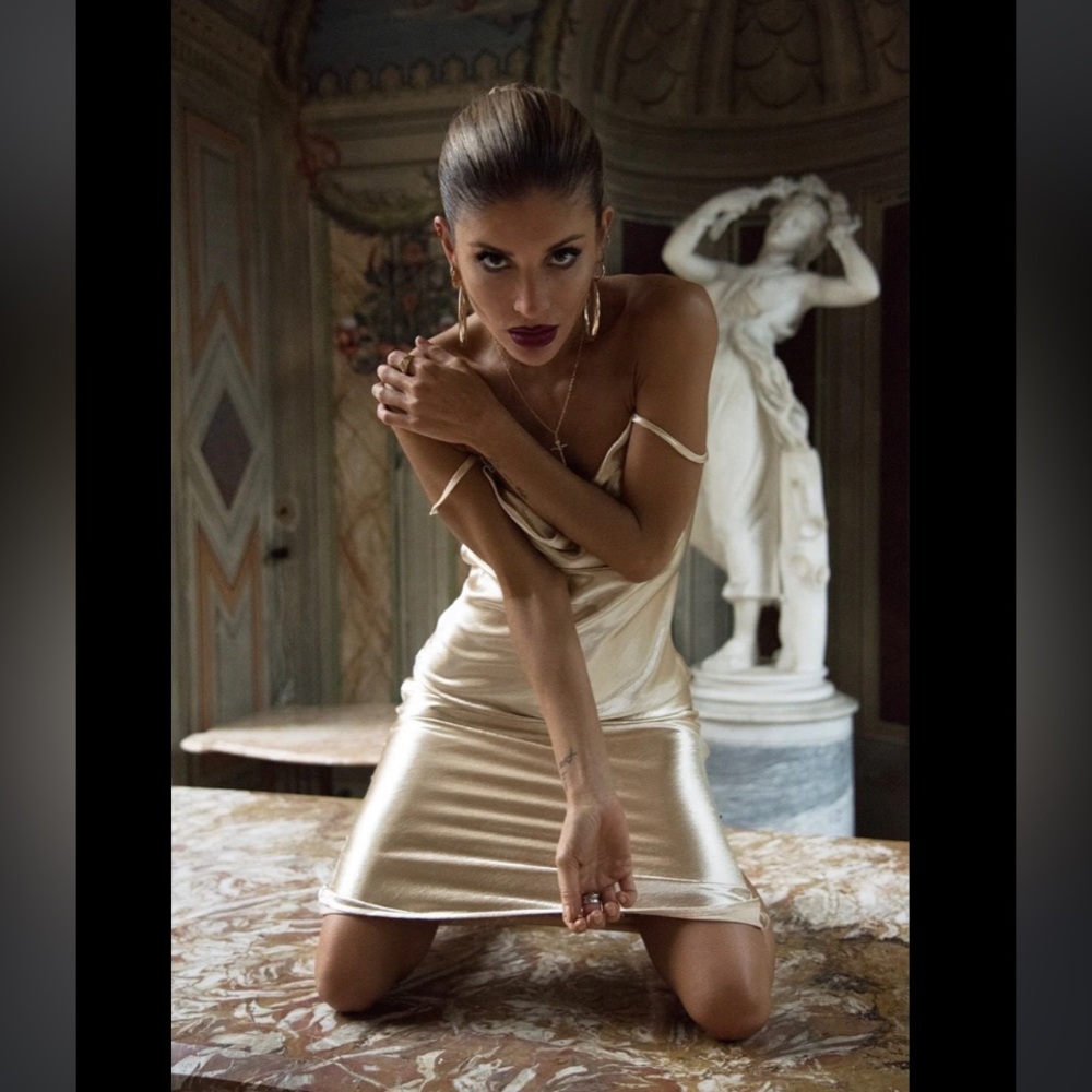 Rat & Boa Sofia Gold Mini dress